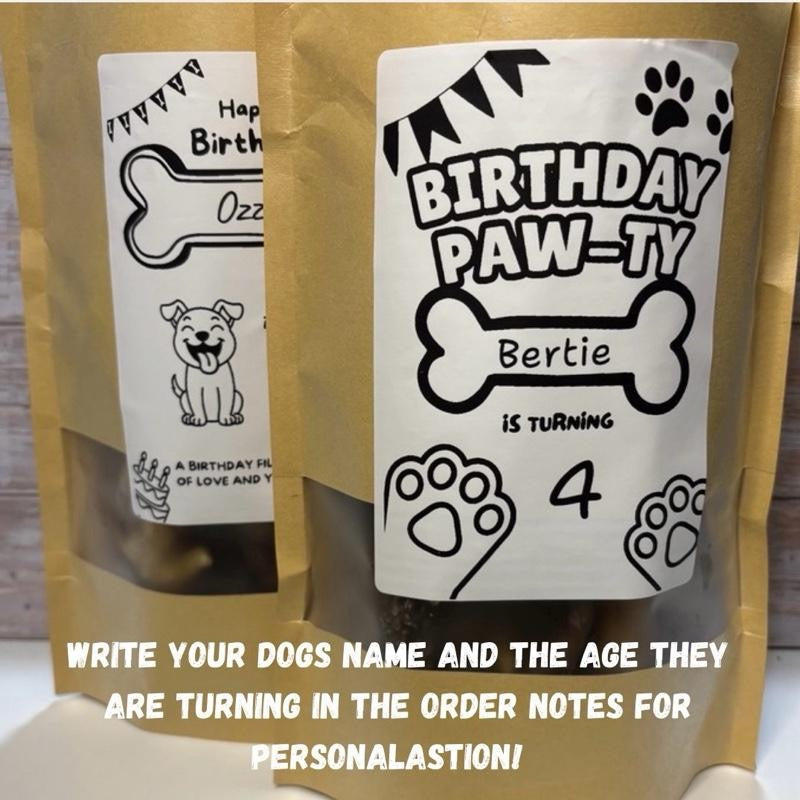 Personalised Birthday Dog Treat Mini Bundle – 15 Natural Treats