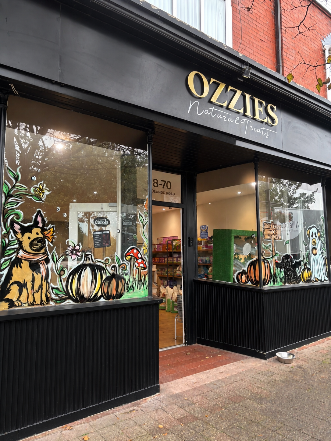 OZZIES Natural Treats shop fascia