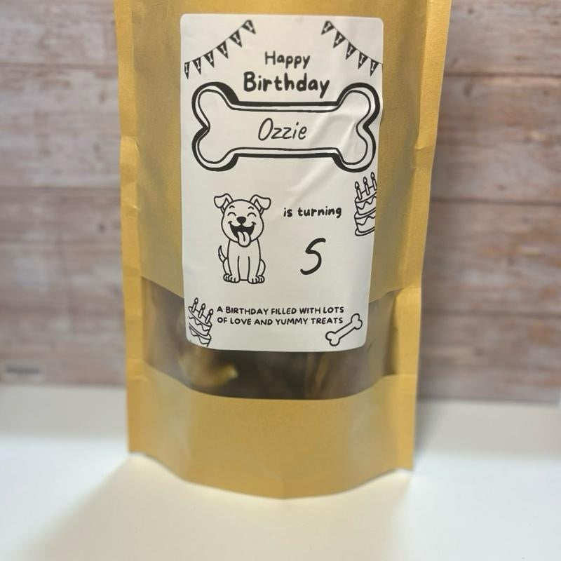 Personalised Birthday Dog Treat Mini Bundle – 15 Natural Treats